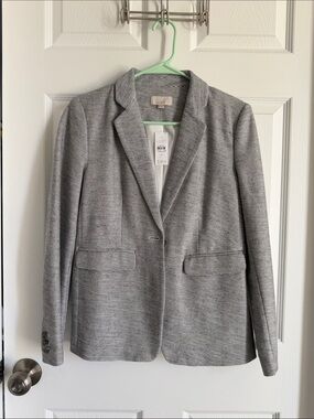 LOFT Gray Striped Textured Women's Blazer